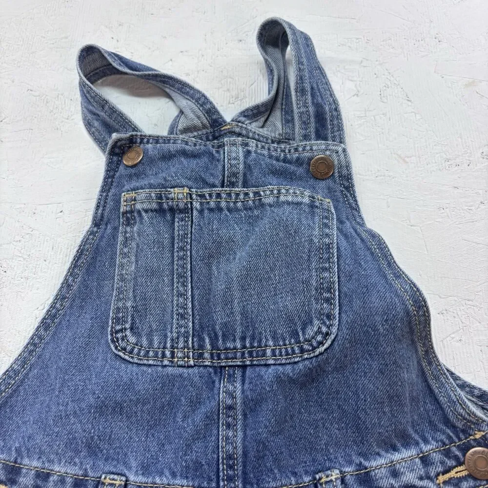 Old Navy Unisex 8 Denim Overalls Distressed Blue Jean Bib 100% Cotton Farmhouse
